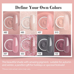 AZUREBEAUTY dip powder colors eight shades for vibrant looks.
