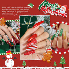 AzureBeauty dip powder colors red green gold visible for festive nails