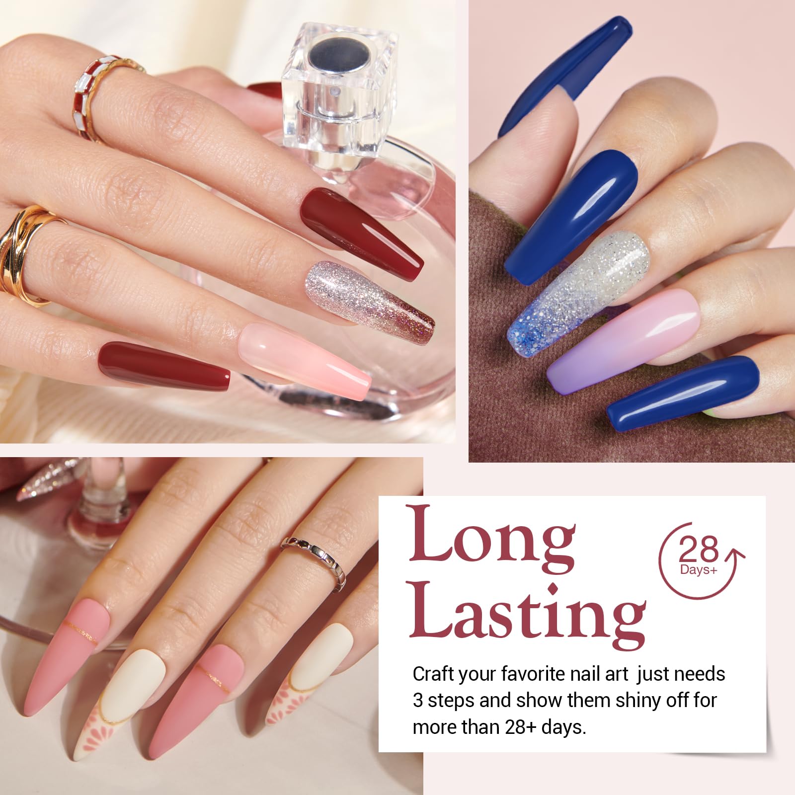 AzureBeauty dip powder kit base and top coats closeup for durable salon-like finish