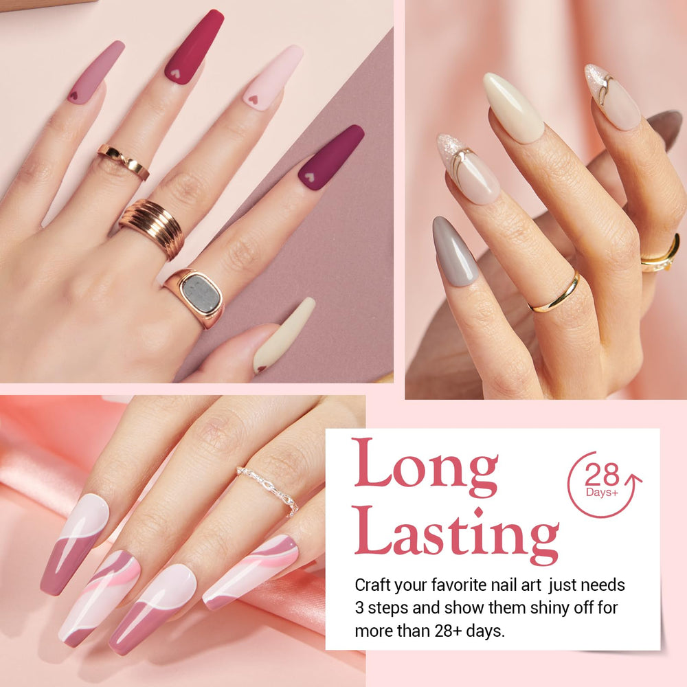 AZUREBEAUTY 20-color dip powders shown for natural-looking nail options
