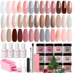 AZUREBEAUTY 31 Pcs Dip Powder Kit color swatches showcase vibrant 20 shades for nails.
