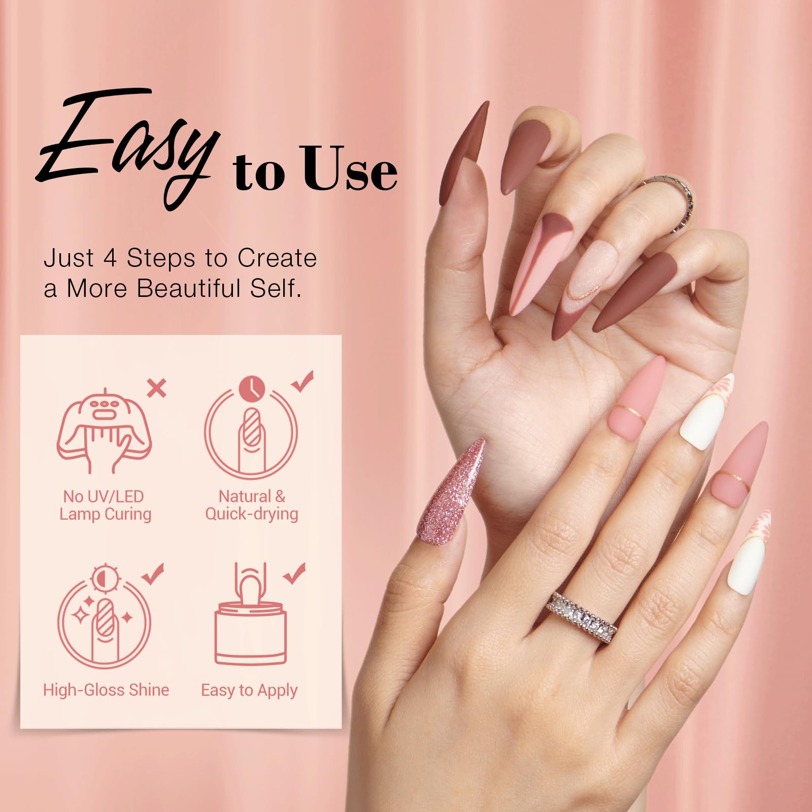 AZUREBEAUTY nail art uses the kit for durable, glossy manicure with natural finish.