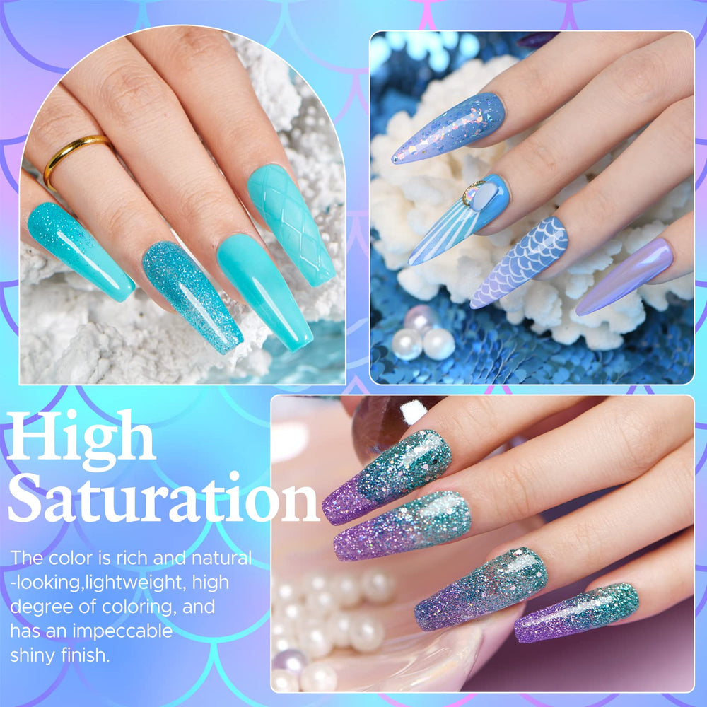 AzureBeauty Dip Powder Kit packaging with contents for DIY manicures.