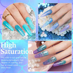 AzureBeauty Dip Powder Kit packaging with contents for DIY manicures.