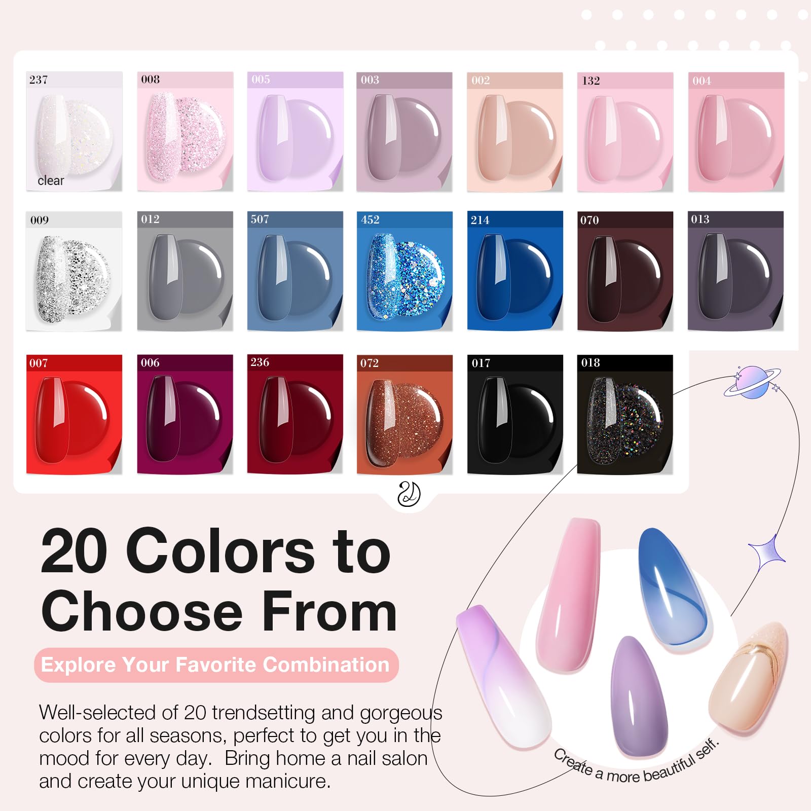 AzureBeauty dip powder kit recycling tray included for cleaner DIY sessions