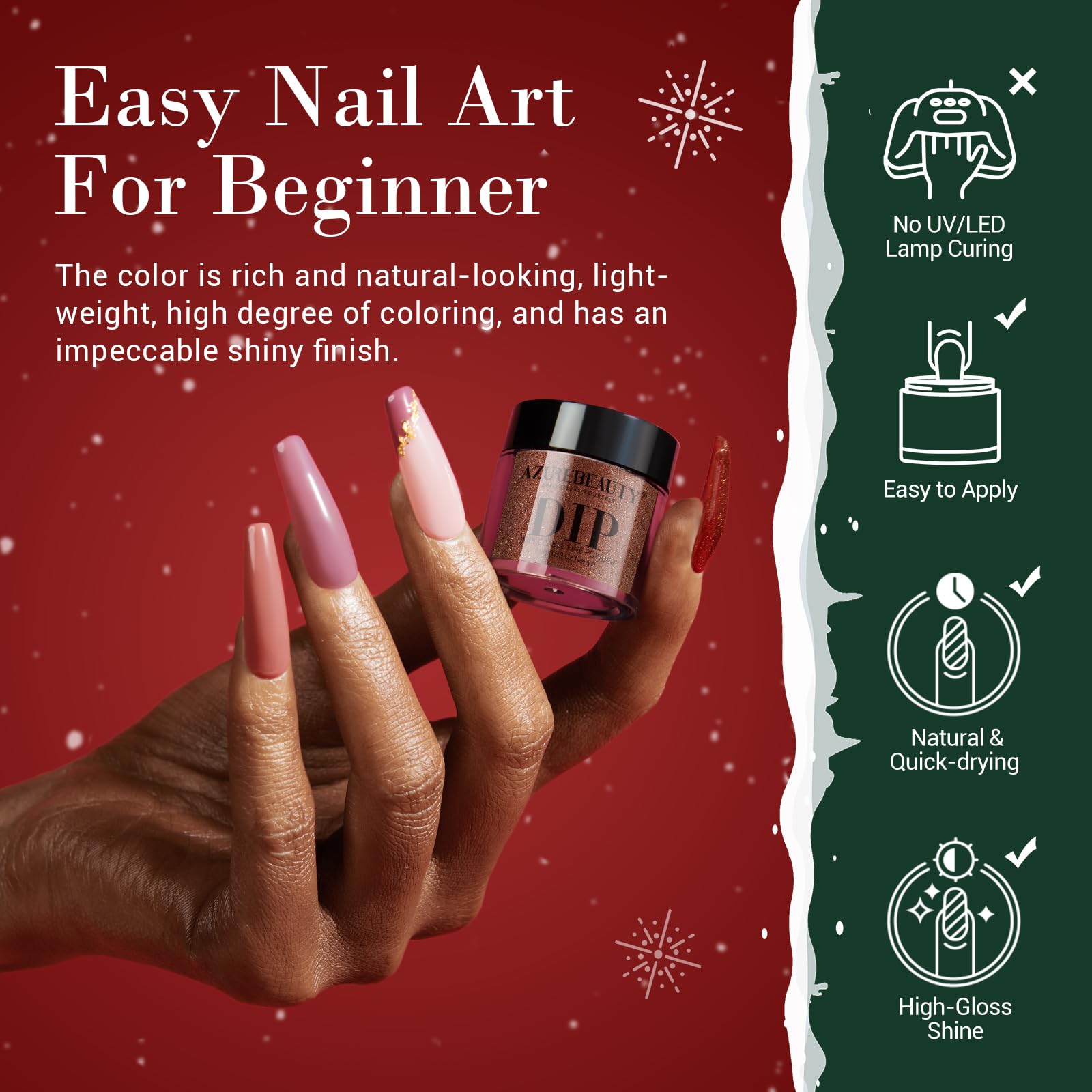 AZUREBEAUTY dip powder nail file for smooth edges and salon finish