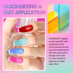 AZUREBEAUTY ombre application guide using color-changing powders.