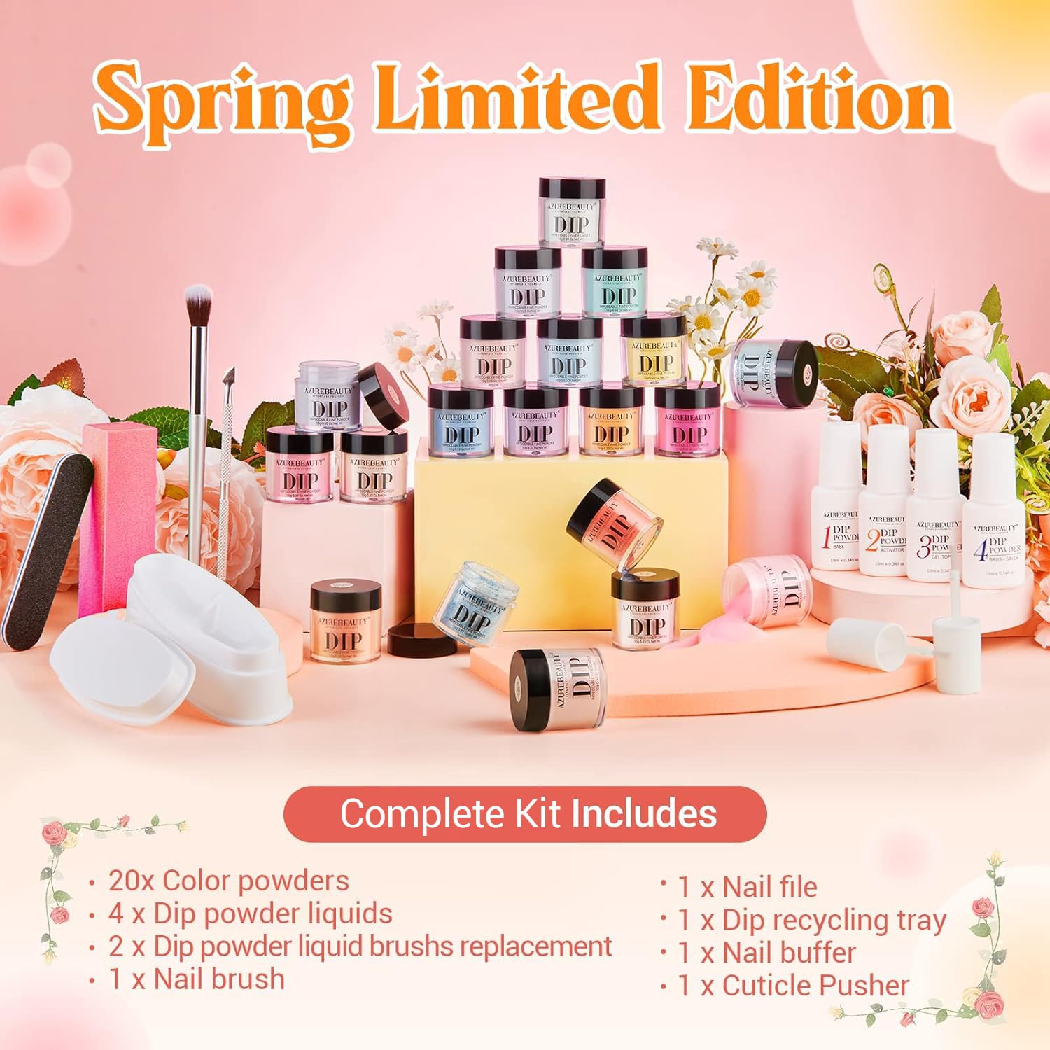 AzureBeauty dip powder recovery system supports easy refills and cleanup