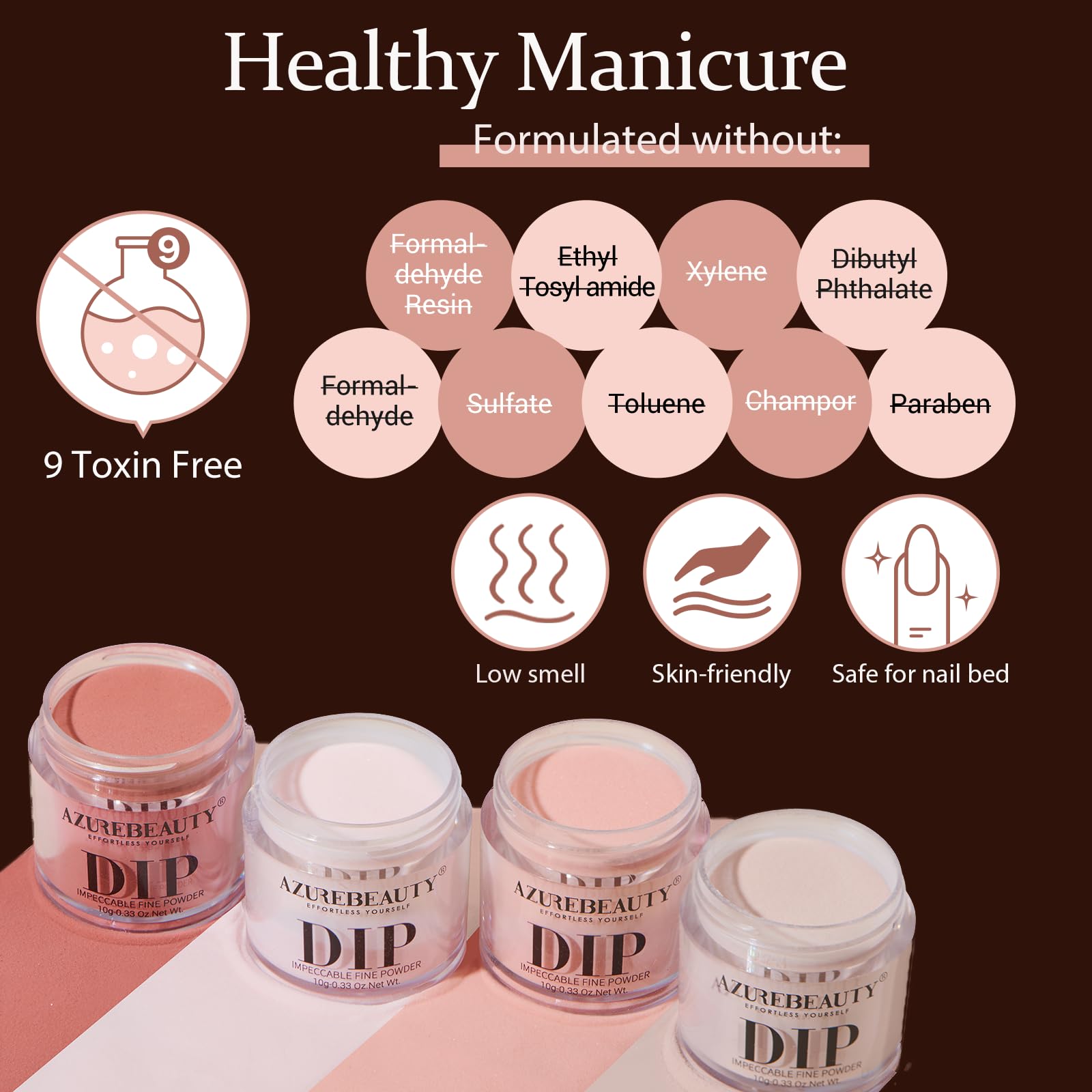 AZUREBEAUTY dip powder recycling tray—reuses excess powder to reduce waste.