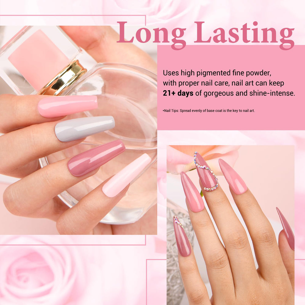 AZUREBEAUTY dip powder skin-tone shade creates soft, neutral nails.