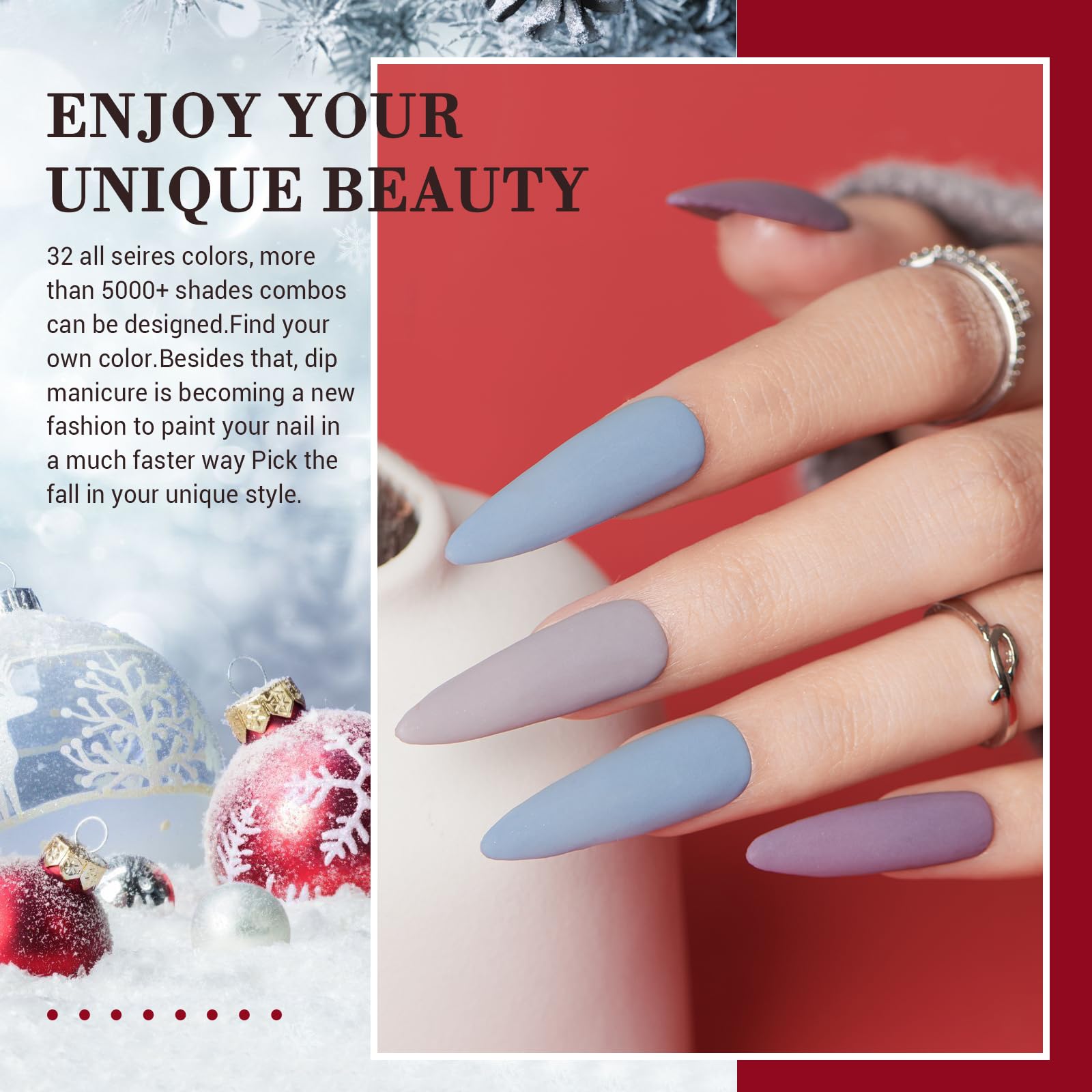 AZUREBEAUTY dip recycling tray helps organize powders during DIY sessions.