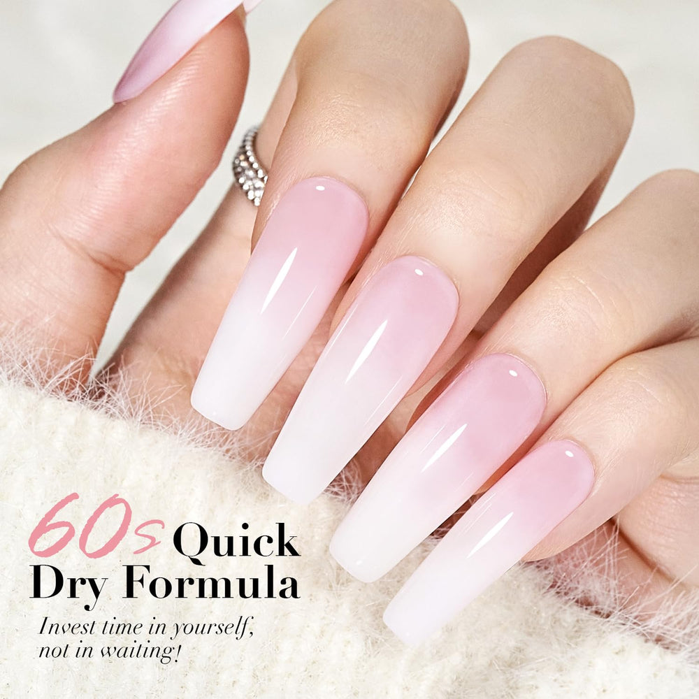 AzureBeauty Milky White art-base indicating compatibility with nail art layering.