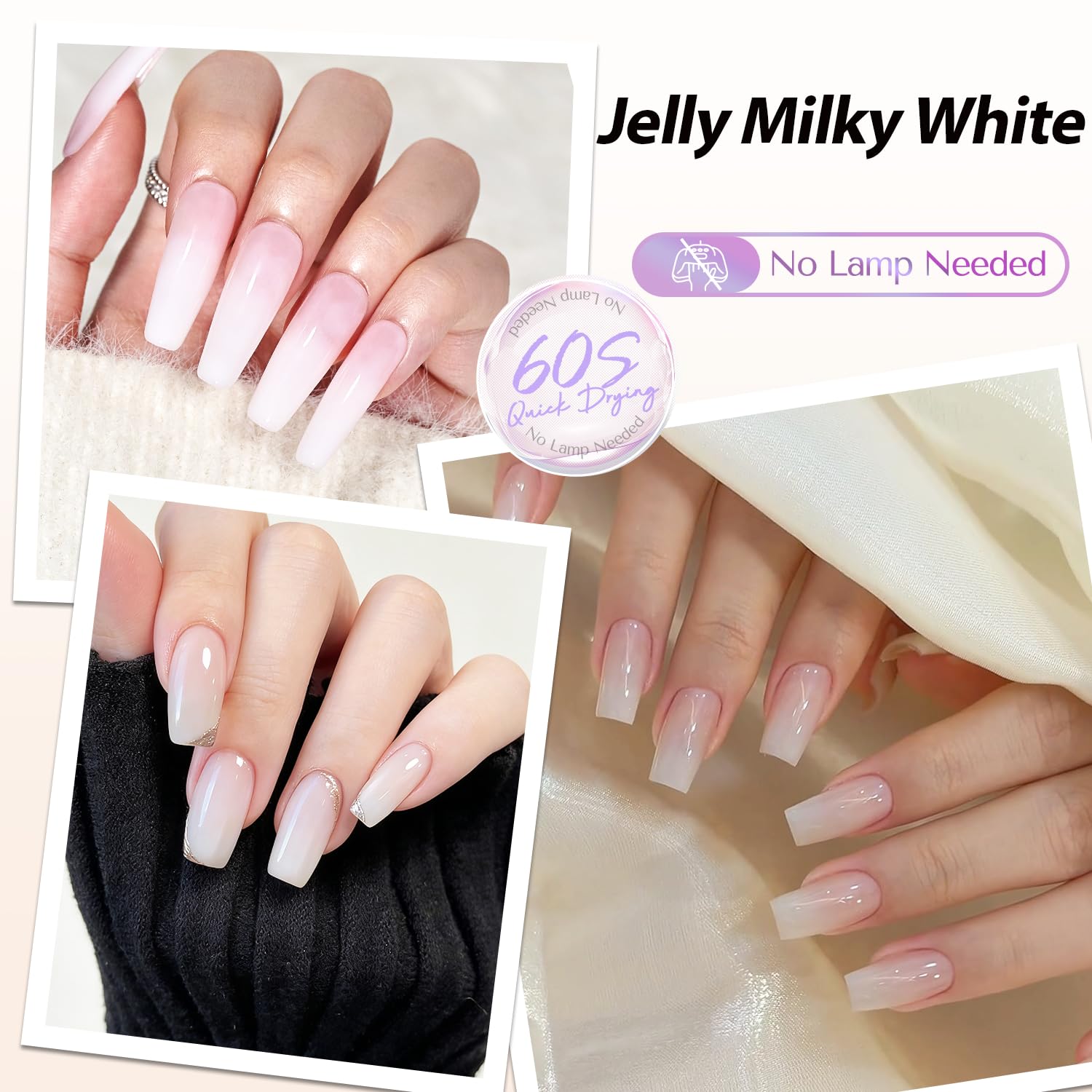 AzureBeauty Milky White in-hand view for easy at-home manicures.