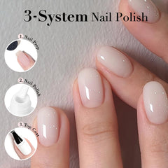 AzureBeauty Milky White quick-dry image highlighting 90-second touch-dry time.