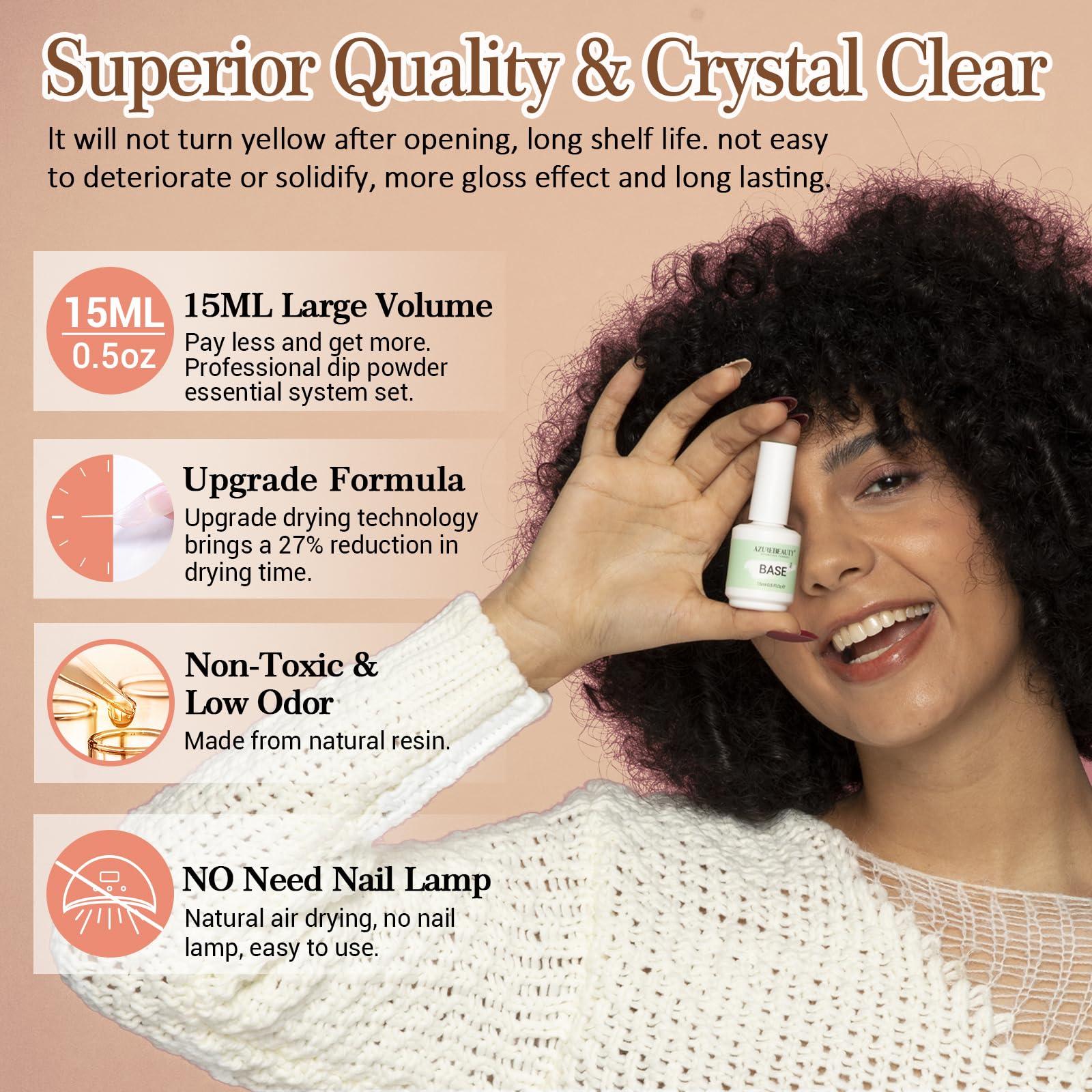 AZUREBEAUTY nail file shapes and preps natural nails for dipping.