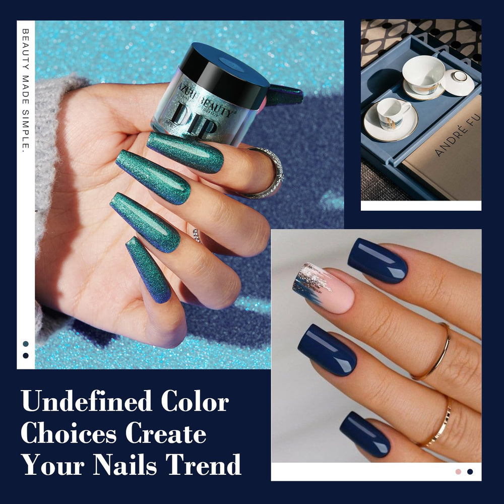 AZUREBEAUTY nail sticks testing kit demonstrates color preview before application.
