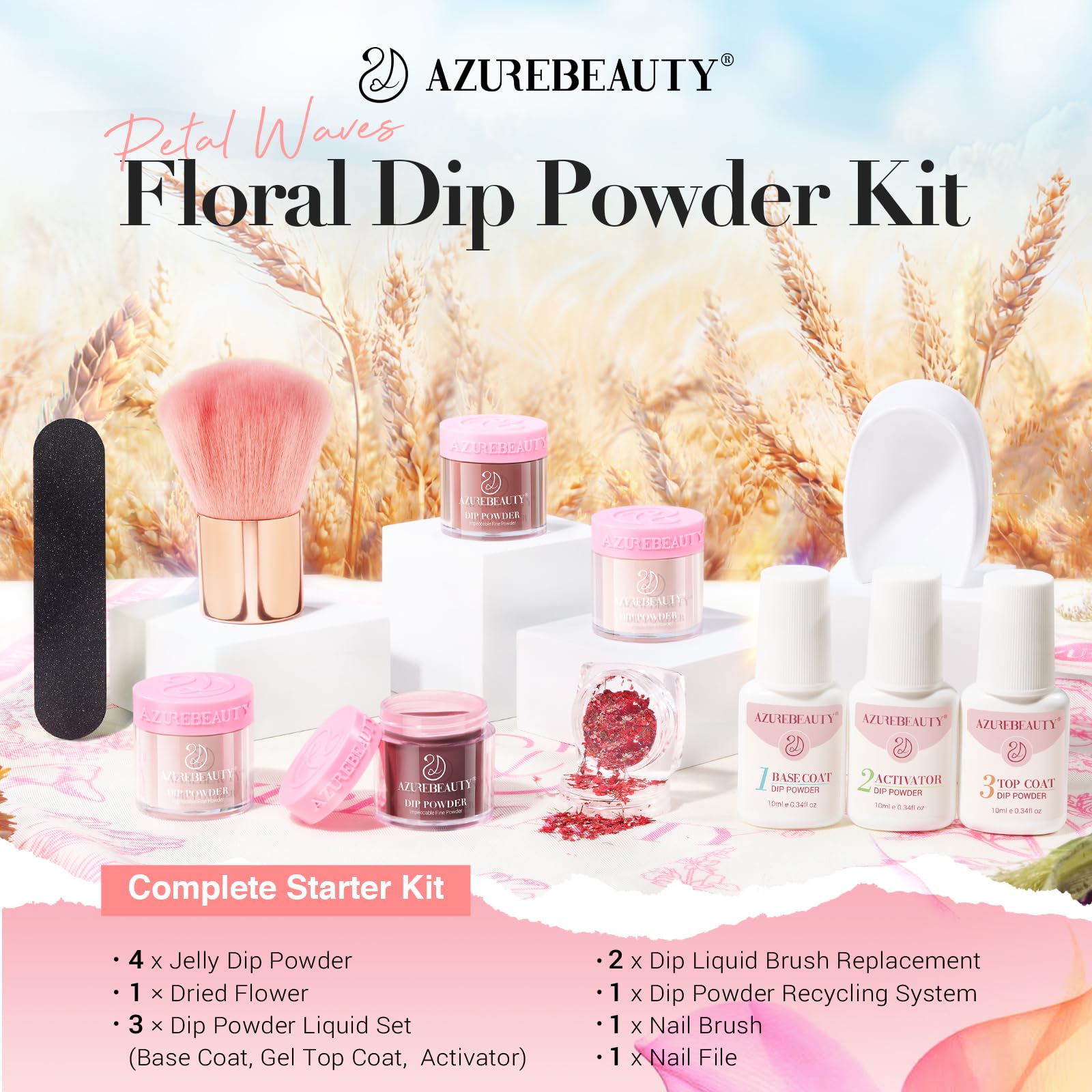 AZUREBEAUTY nailbrush and file for precise prep and shaping