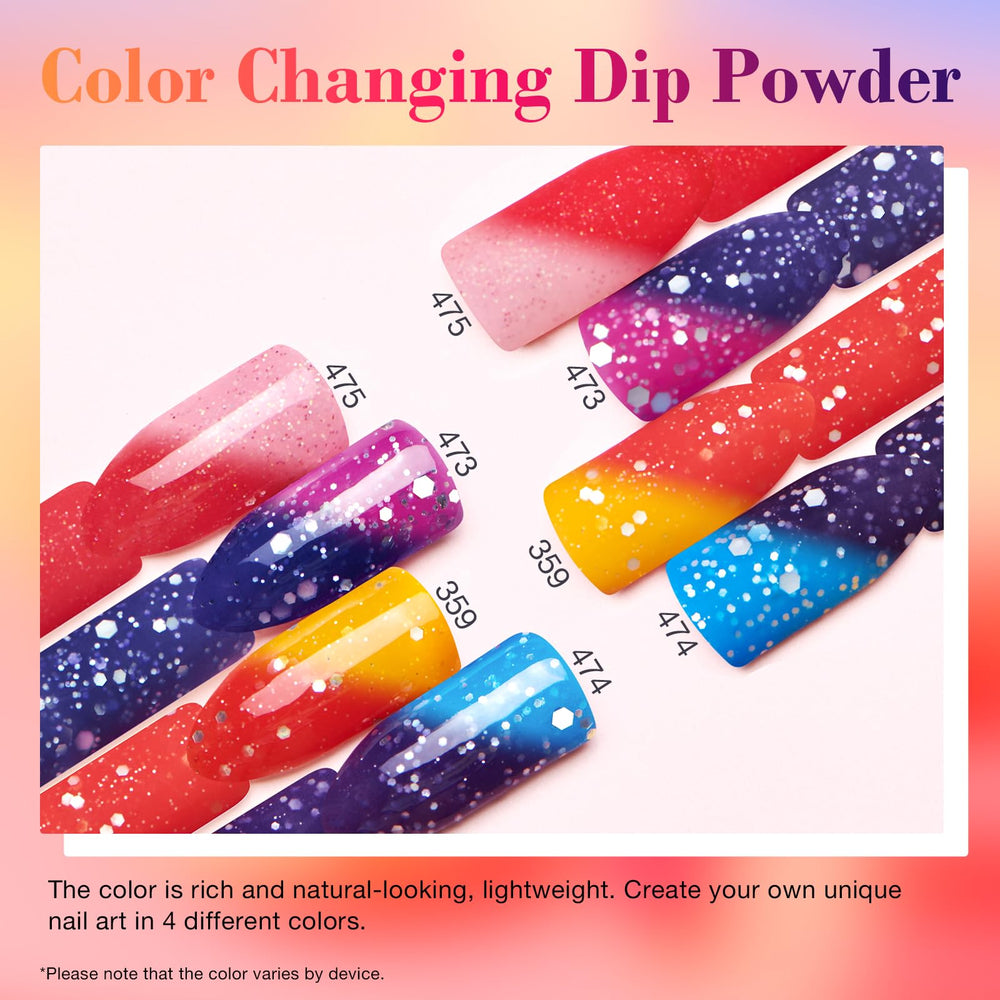 AZUREBEAUTY orange color-changing dip powder for warm, eye-catching nails.