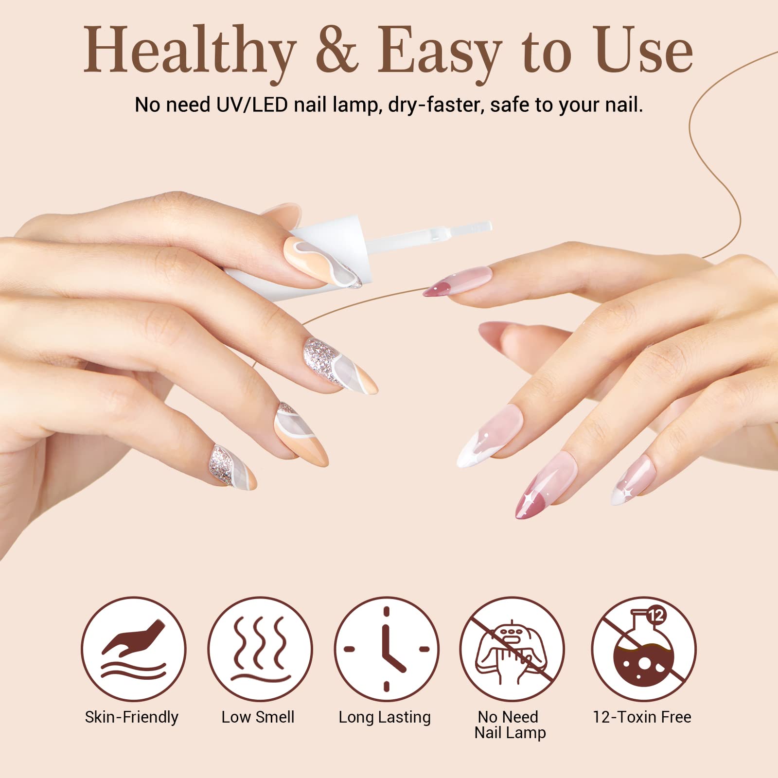 AZUREBEAUTY replacement brushes ensure consistent, precise dip powder application.