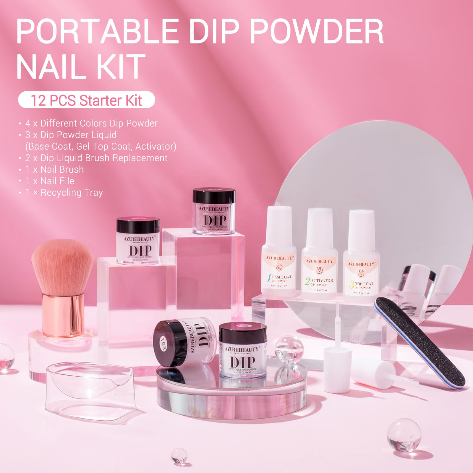 AzureBeauty replacement liquid brushes and nail brush set