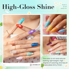 AzureBeauty summer neon color swatch displays bold hues for nail art