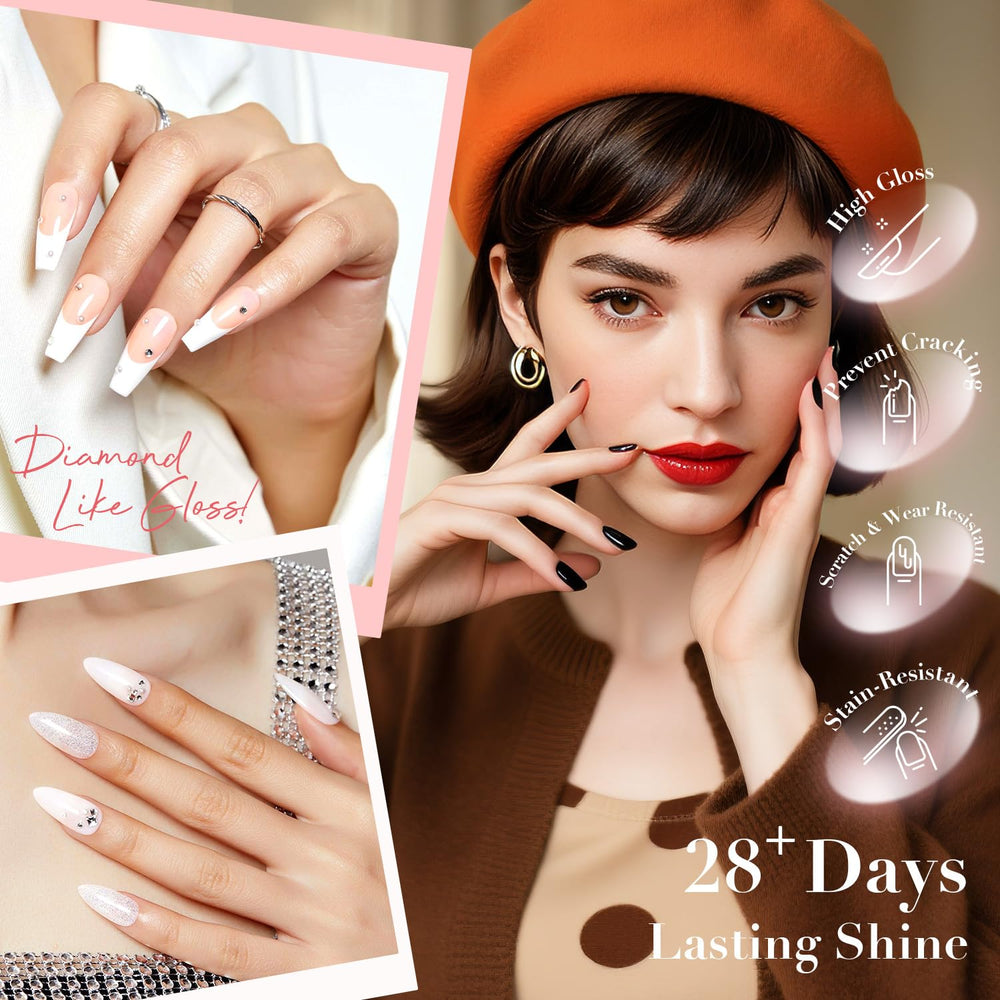 AZUREBEAUTY top coat bottle conveys chip-resistant shine and smooth finish