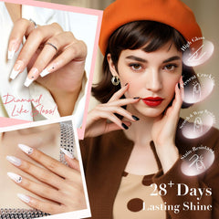 AZUREBEAUTY top coat bottle conveys chip-resistant shine and smooth finish