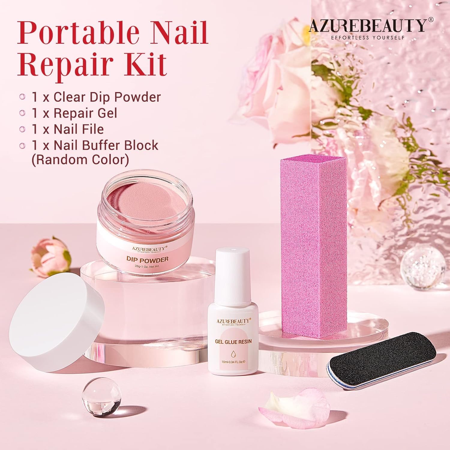AZUREBEAUTY water-resistant dip powder for everyday wear.