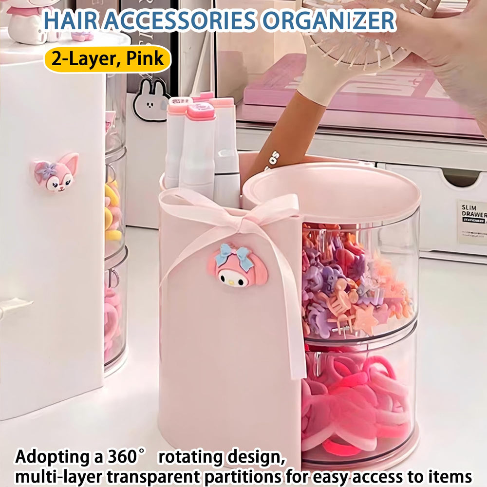 Azurphoric hair clip and tie storage—two-grid top for small items
