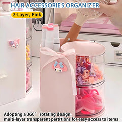 Azurphoric hair clip and tie storage—two-grid top for small items