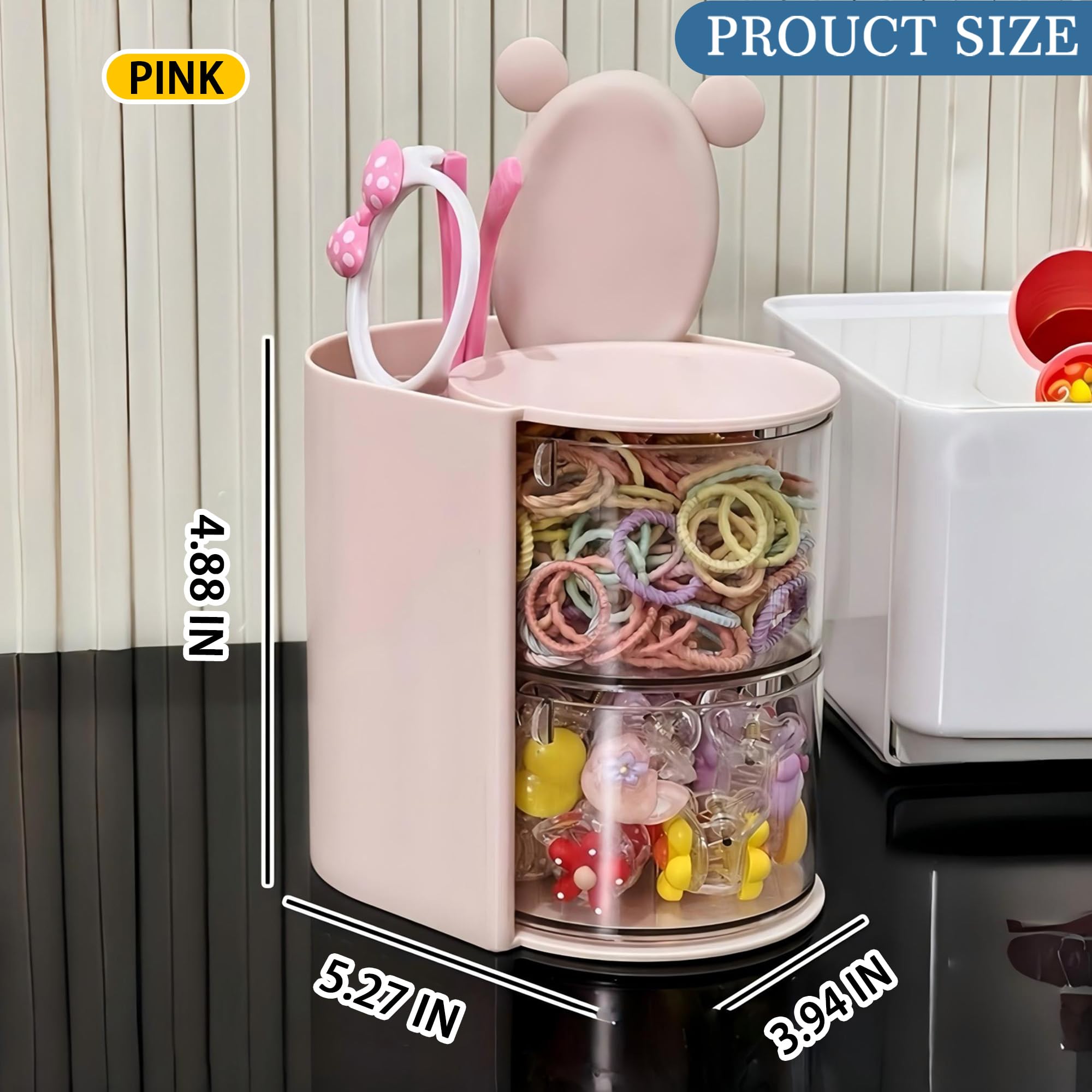 Azurphoric makeup brush holder—top compartment keeps tools organized