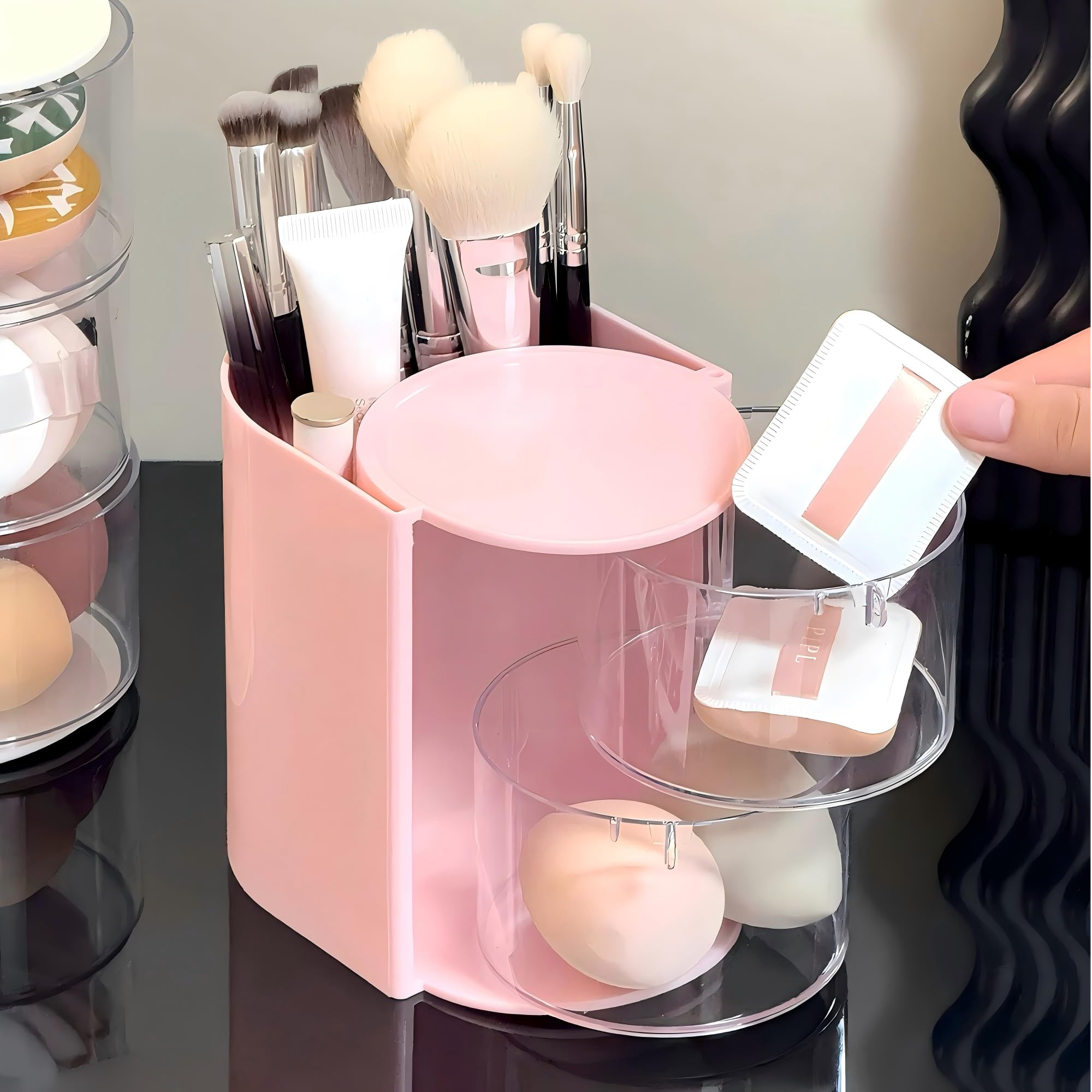 Azurphoric organizador para brochas y polvos con acceso rápido