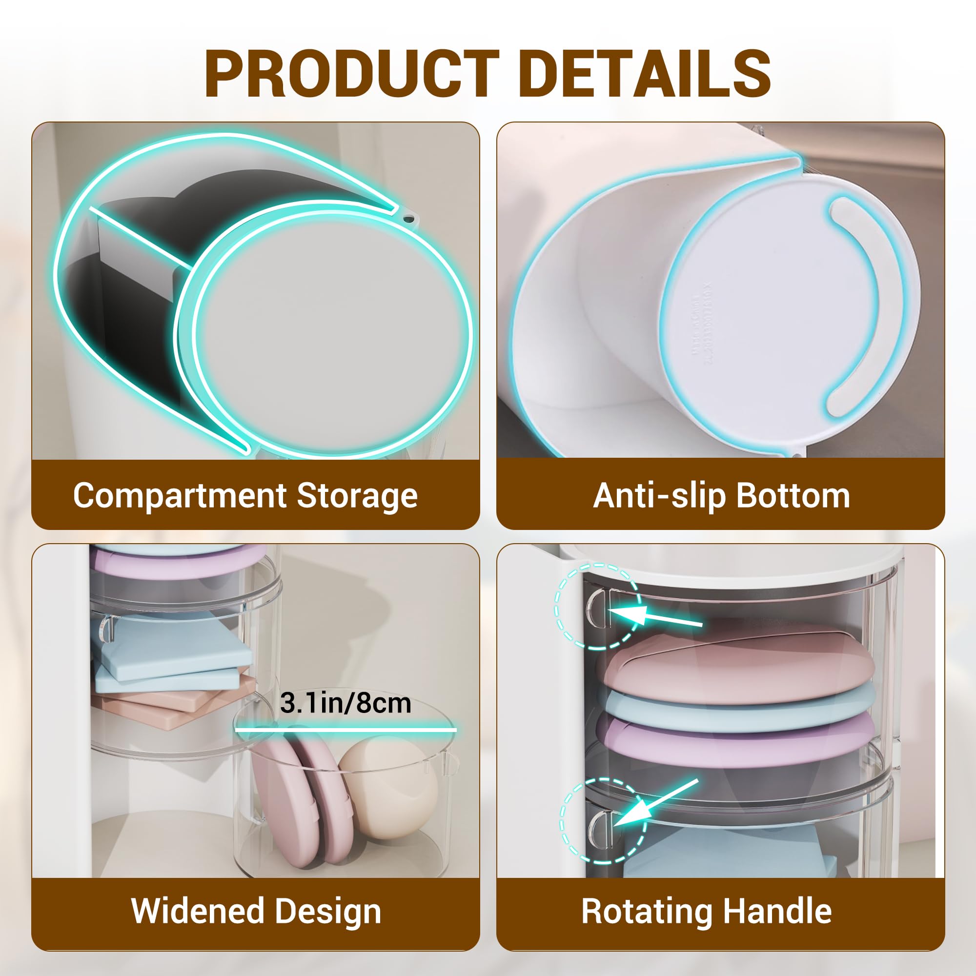 Azurphoric space-saving organizer suits dorm desks and compact spaces.