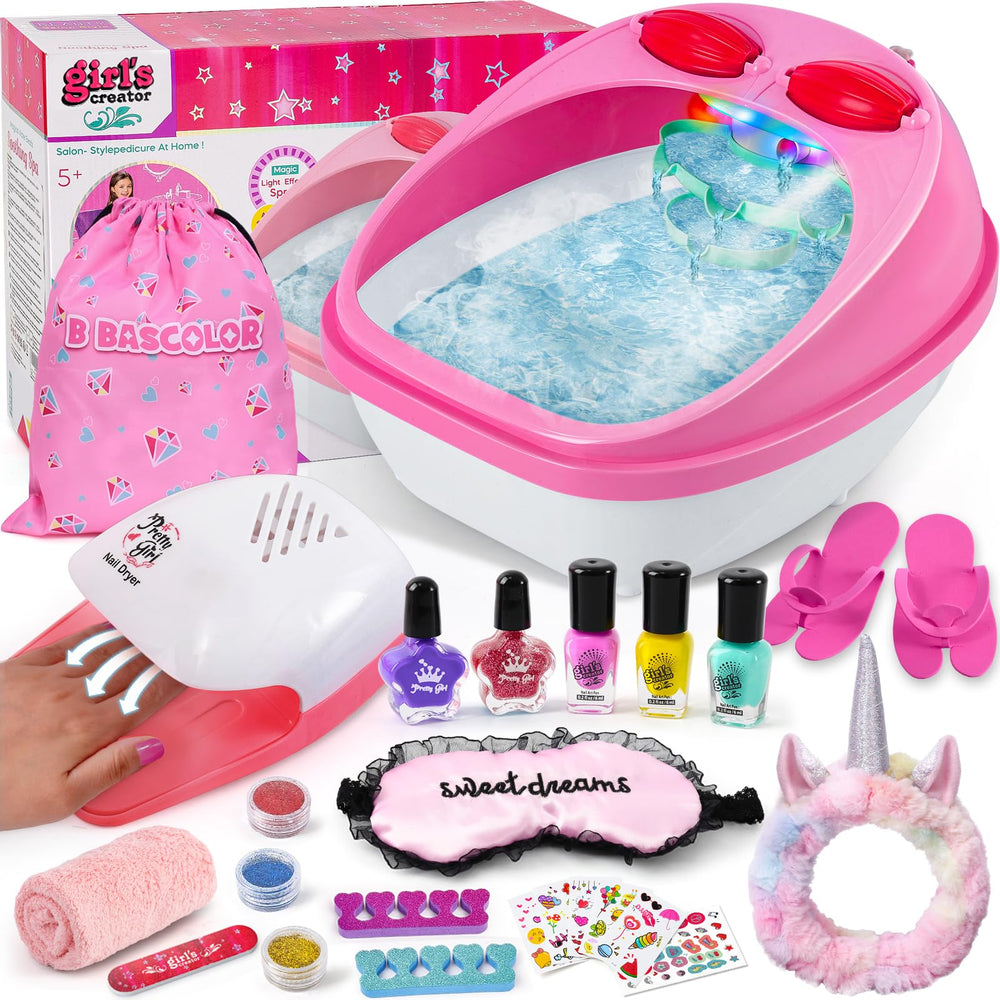 B Bascolor Kids Foot Spa Tub with lights creates a cozy, imaginative spa moment.
