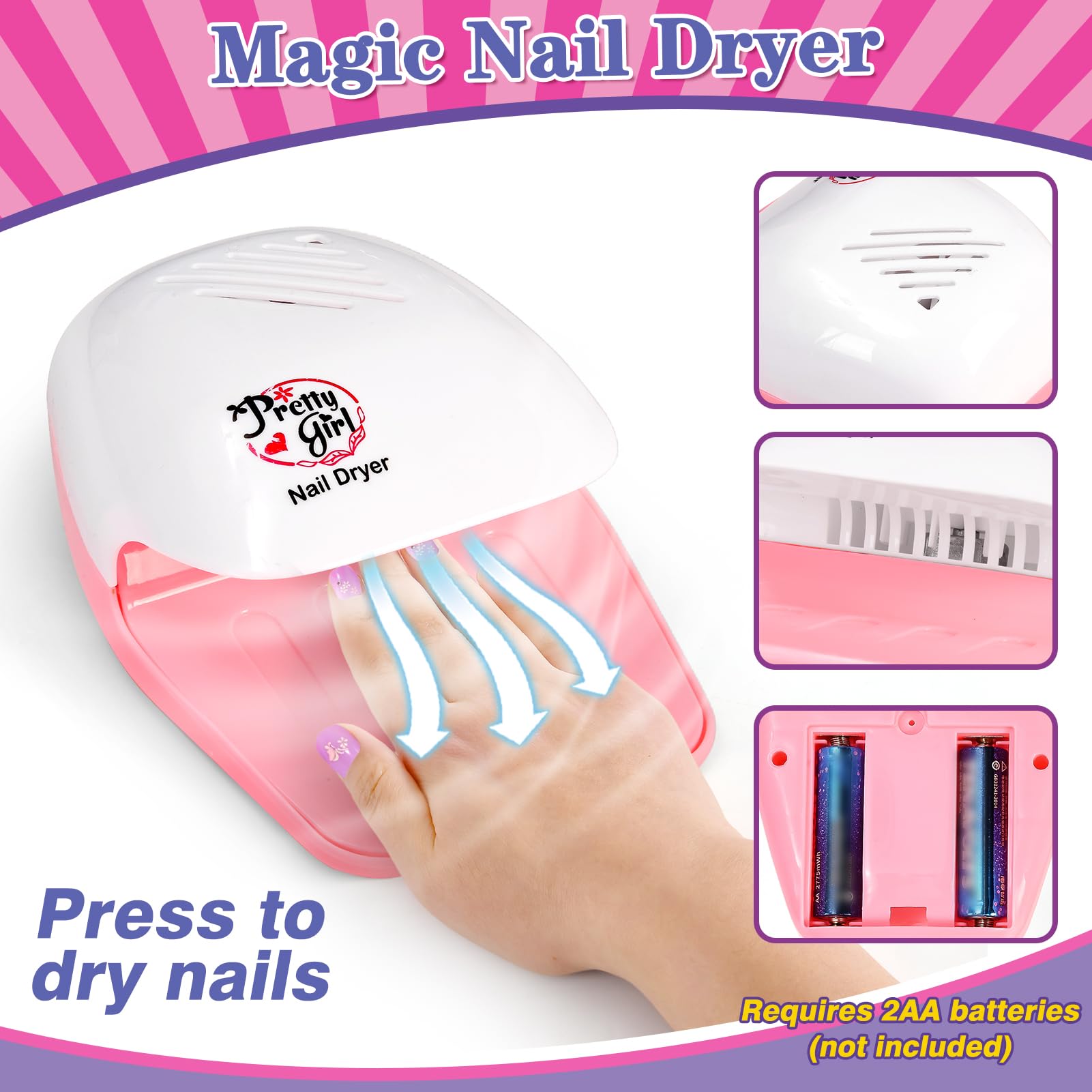B Bascolor Kit contents showcase varied tools and colors for creative nail art.