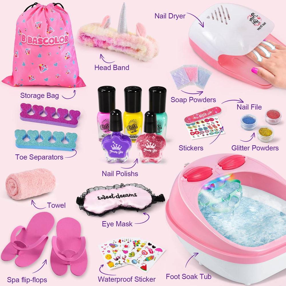 B Bascolor Pedicure foot spa set with accessories for a complete at-home spa.