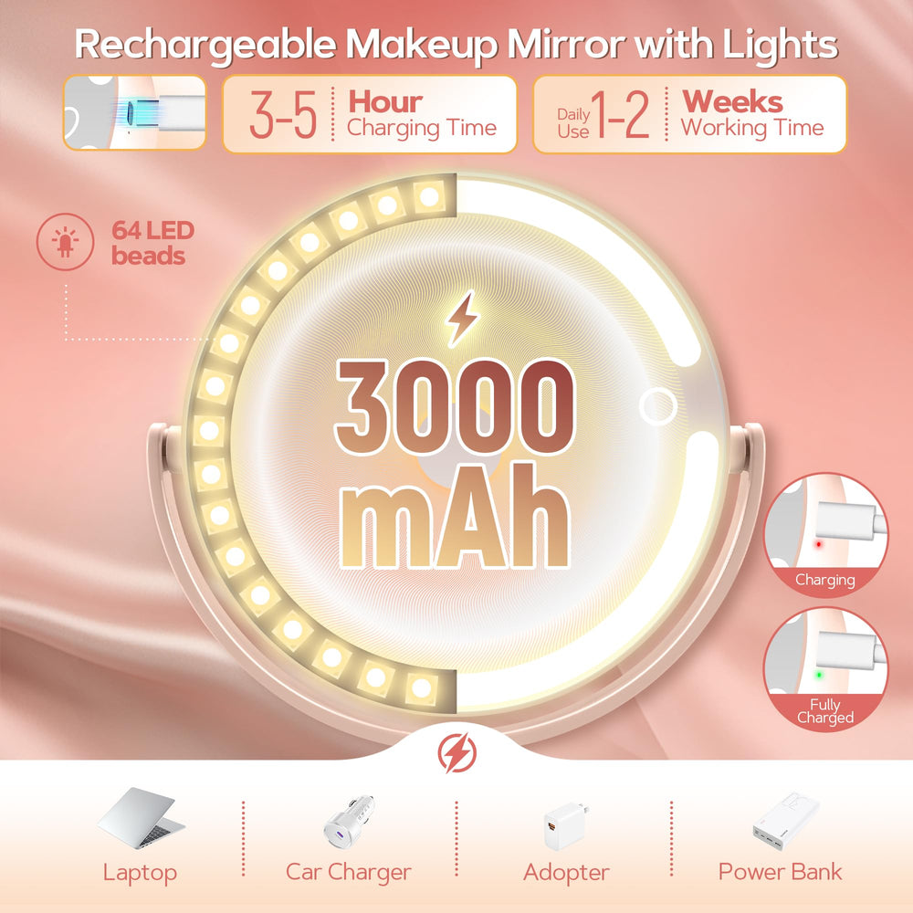 B Beauty Planet makeup mirror 360° rotation for flexible viewing angles