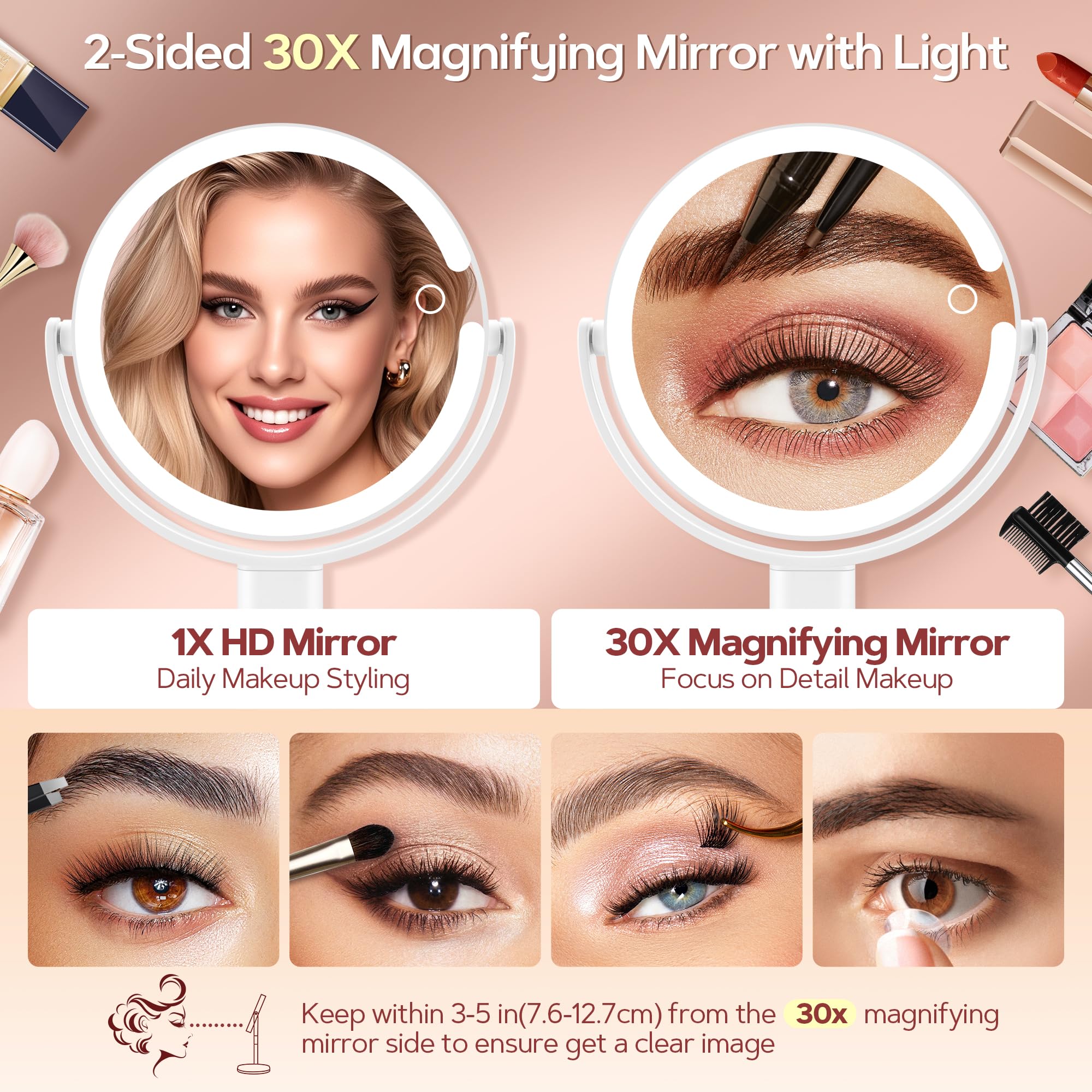 B Beauty Planet brightness adjustment dial in action