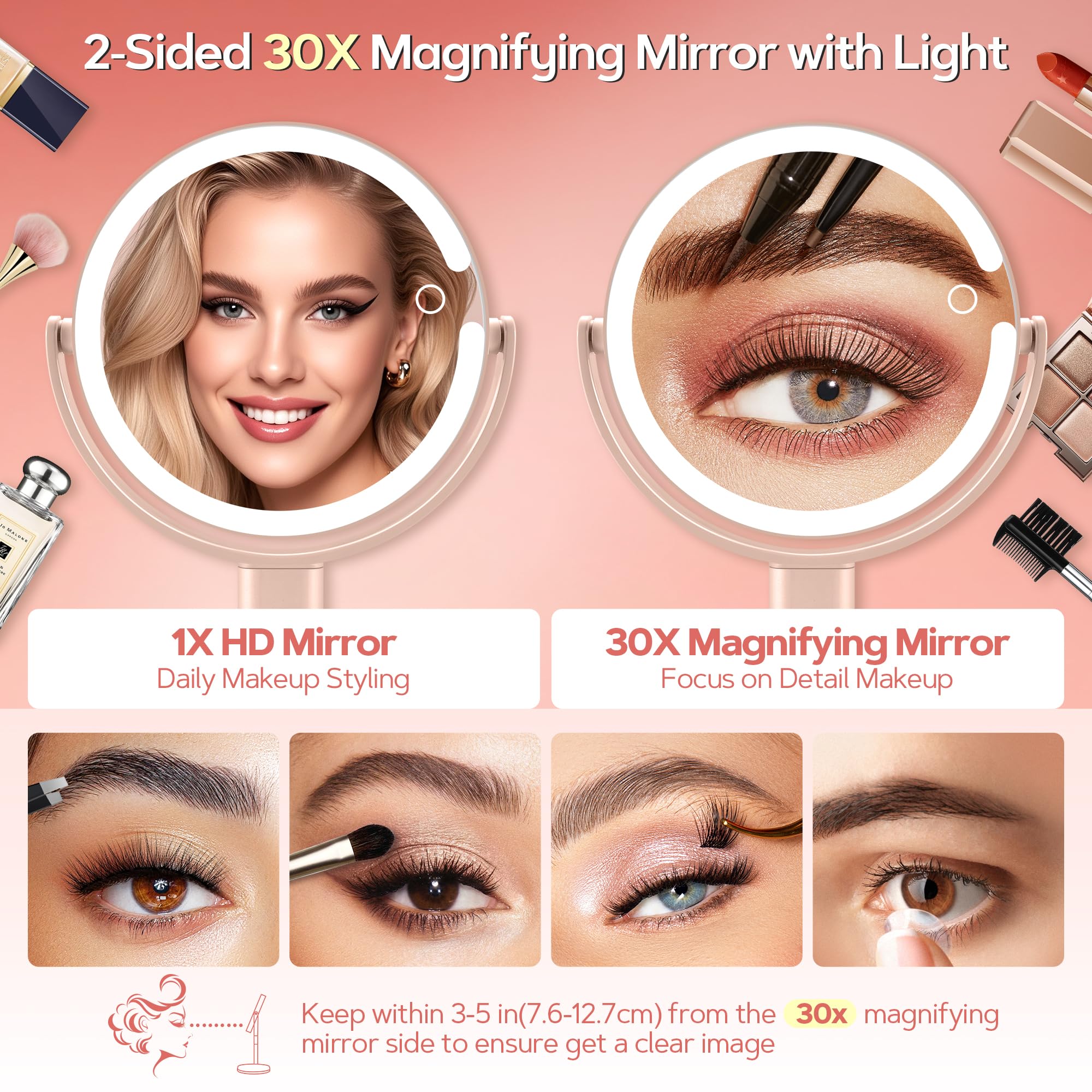 B Beauty Planet makeup mirror warm lighting for evening skincare