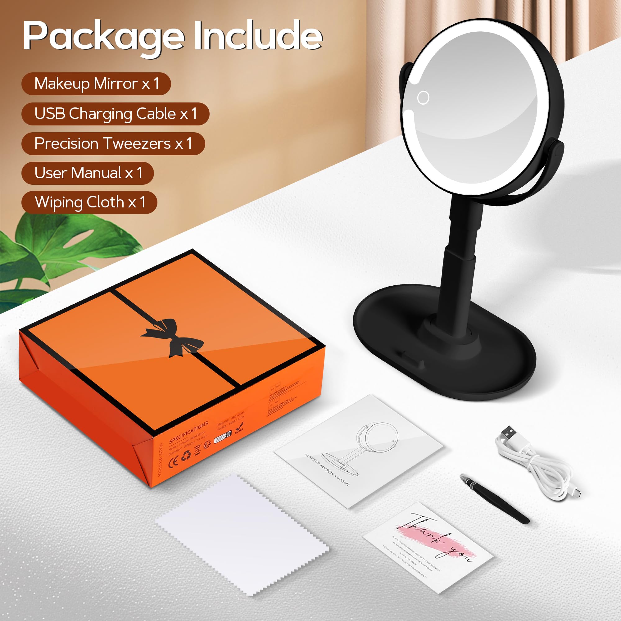 B Beauty Planet compact, travel-ready mirror with detachable sections.