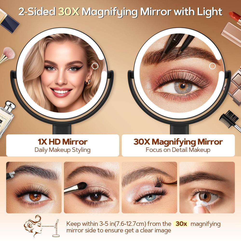 B Beauty Planet rechargeable mirror with long-lasting battery and eco-friendly auto-off.