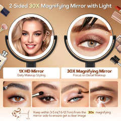 B Beauty Planet rechargeable mirror with long-lasting battery and eco-friendly auto-off.