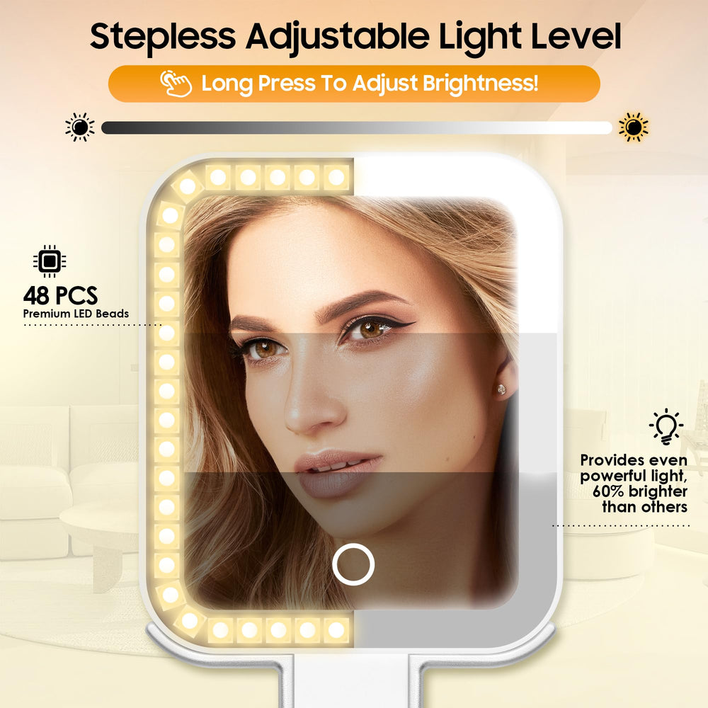 B Beauty Planet mirror with 360° rotation handle for flexible angles.