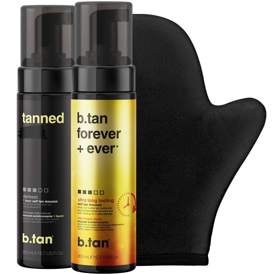 B.TAN Besties Bundle dark mousse tube for ultra-dark, long-lasting bronze glow.