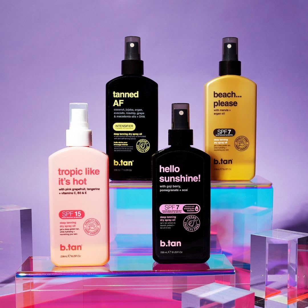 B.TAN lotion applied on the skin for a bronzed glow.