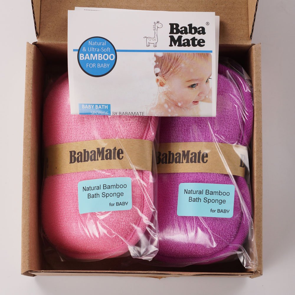 BabaMate pink-violet colorway image emphasizes a versatile, unisex bath accessory.
