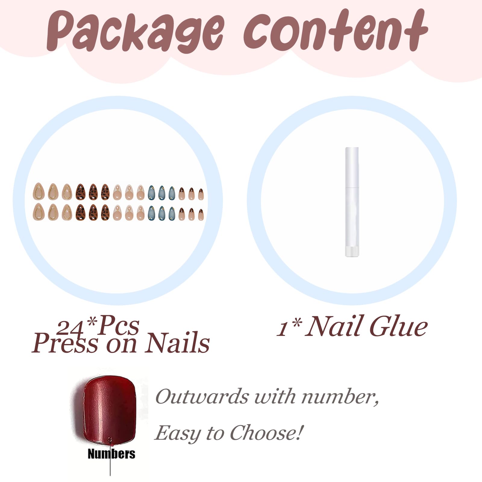 BABALAL almond medium curved-fit nails for natural-looking, comfortable wear