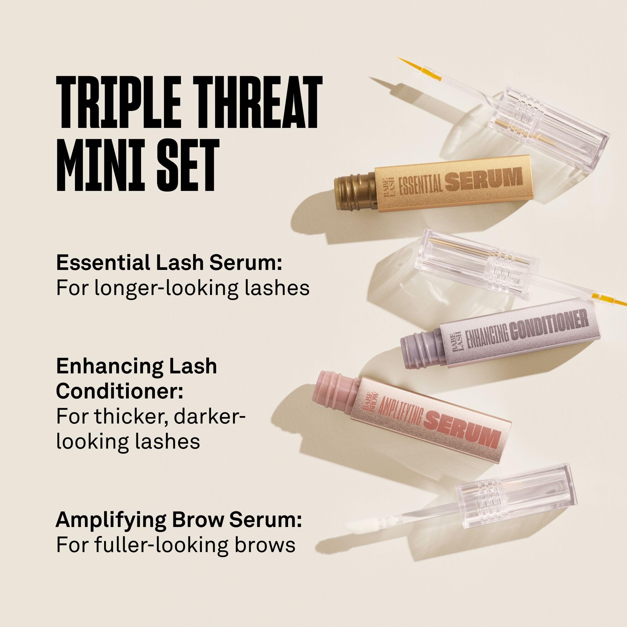 BABE ORIGINAL enhancing lash conditioner bottle emphasizes peptide-rich lash nourishment.