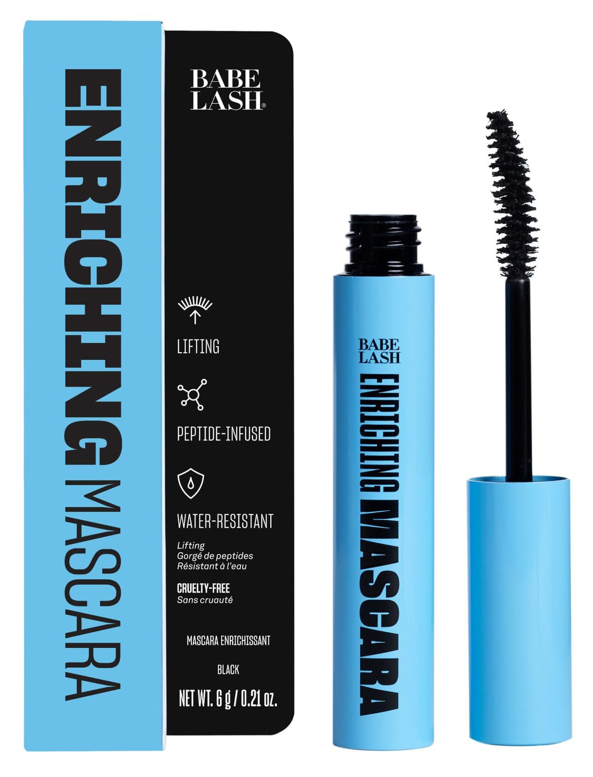 Babe Original Enriching Mascara curved wand lift for lash separation and definition