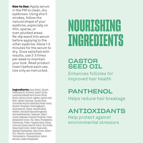 Babe Original Eyebrow Serum biotin and amino acids support brow strength.